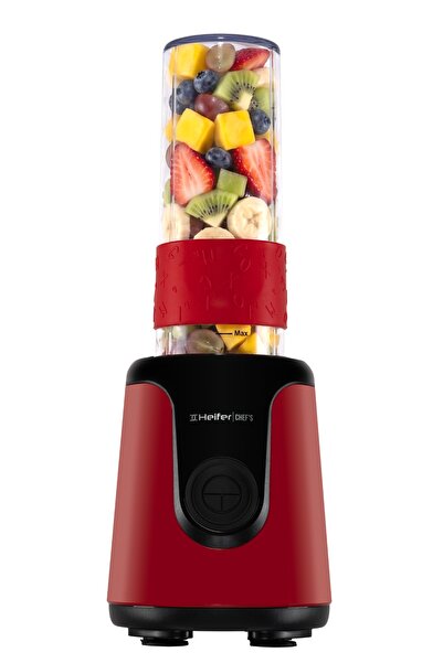 Heifer Chef's SmoothMix Personal Blender-550W, 600 ml + 400 ml Taşınabilir Şişeli, Buz Kırıcı Paslanmaz Çelik Bıçaklı