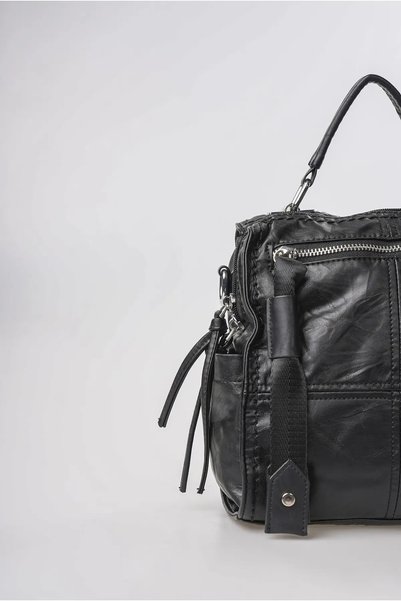 ÇÇS Rucsac cu mai multe compartimente pentru femei, geantă de zi cu zi cu curea reglabilă pentru umăr și purtare în diagonală, negru 18372