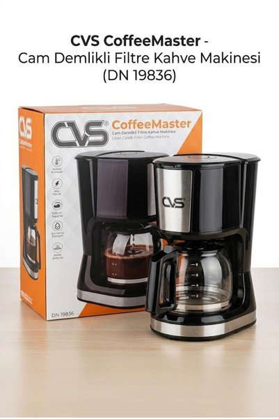 CVS DN 19836 Cam Demlikli Filtre Kahve Makinesi