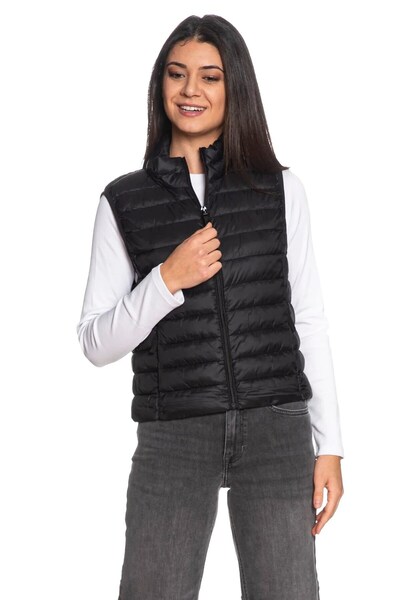 ONLY Onltahia Women's Quilted Puffer Vest Black