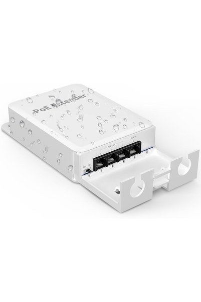 TinyBox 4 Port Outdoor PoE Extender 1'i 3 Arada Çıkış, IEEE 802.3af/at Mini 4 Kanal PoE Tekrarlayıcı IP66 Su