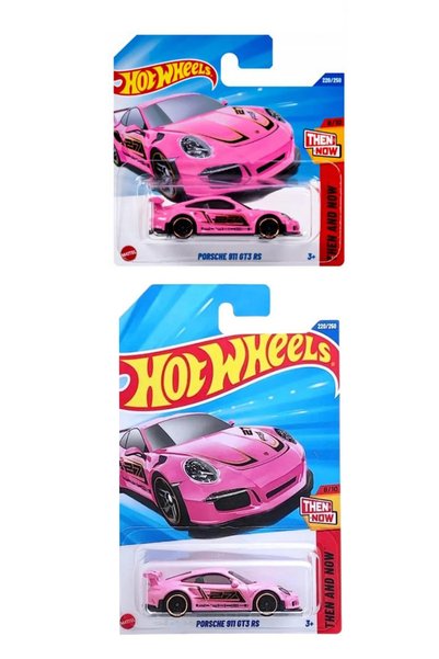 HOT WHEELS Porsche 911 GT3 RS Pembe Kısa ve Uzun Kart Seti