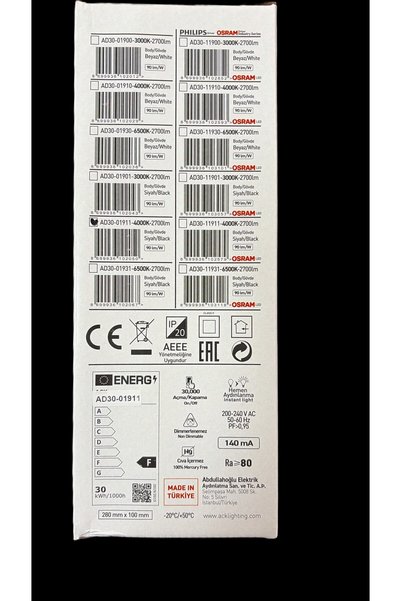 ACK COB LED RAY ARMATÜR 30W 4000K 2700LM