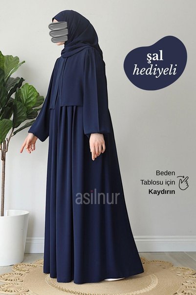 ASİLNUR Esra Cepkenli Shawl Gift Set Navy Blue