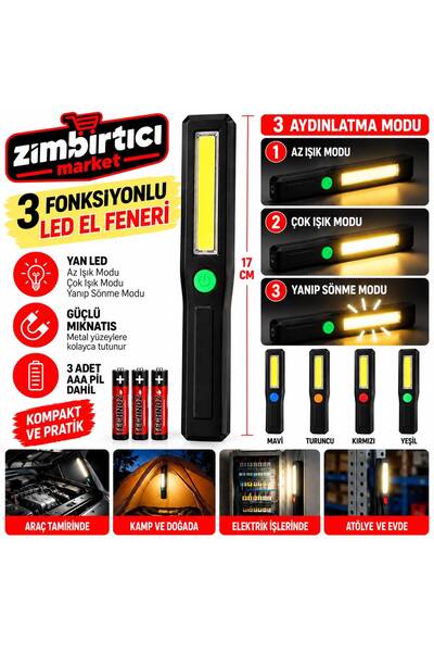 ZIMBIRTICI PANTHER 3 FONKSİYONLU LED FENER