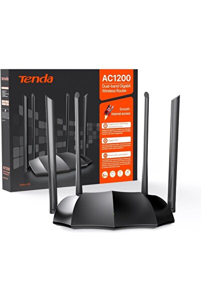 TinyBox AC8 WLAN Dual Band Gigabit Router 1200Mbit/s (867Mbit/s 5GHz + 300Mbit/s 2.4GHz, 4 Gigabit Port, Mu-