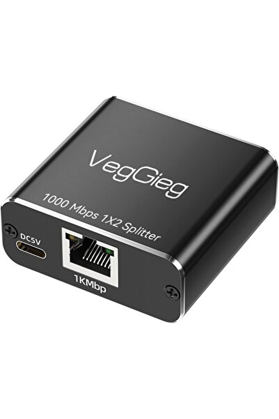 S moda 1 Giriş 2 Çıkış RJ45 Gigabit Ethernet Çoklayıcı Splitter Adaptör