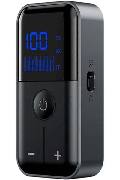 TinyBox Bluetooth 5.4 Kablosuz Ses Alıcı-Verici Adaptör, LCD Ekranlı, 10 Metre Menzilli, TF Kart Destekli, Y