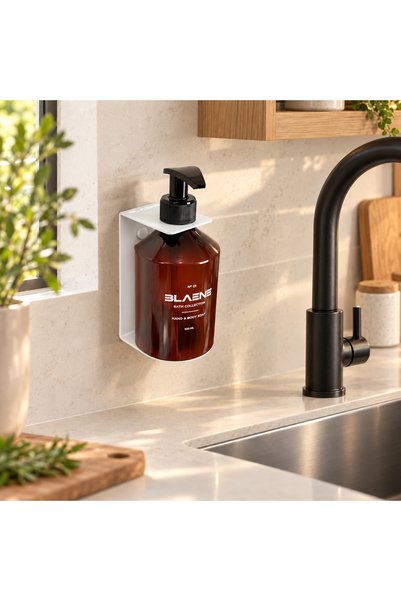 Blaene Stainless Steel No Drilling Mount Adhesive and Screw Liquid Soap Dispe...