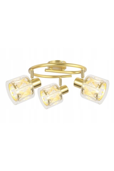 Reality Plafonieră aurie glamour, abajur auriu, cristal 838833-36