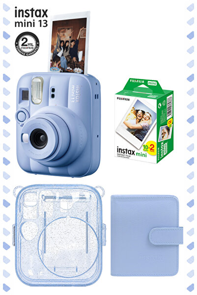 Fujifilm Instax Mini 13 Frost Blue Fotoğraf Makinesi Deri Albüm Pleksi Kılıf ...