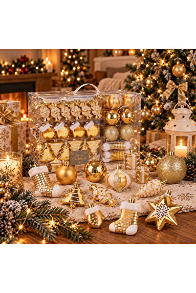 unbranded Set globuri si decoratiuni de Craciun, 77 piese, diverse dimensiuni...