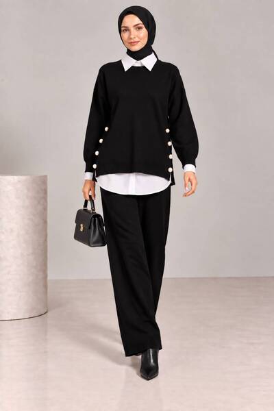 MAY MARA Women's comfortable fit knit set with button detail - 2 piece