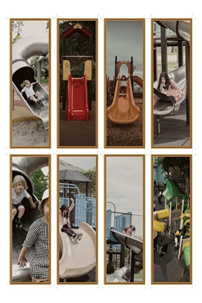 OEM Set 8 Semne de Carte cu Tema Parc cu Tobogane, Ilustratii Colorate, Carto...