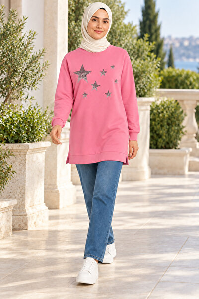 Trendline Women's Pink Seasonal Stone-Embellished Tunic