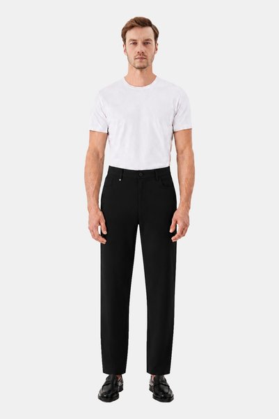 Sabri Özel Erkek Siyah Normal Kesim Regular Fit Pantolon
