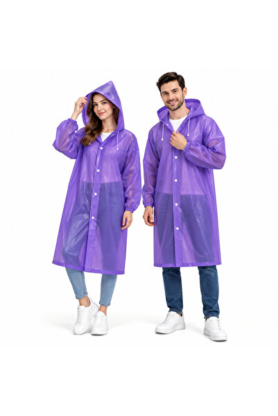 Coverzone معطف واق من المطر طويل بغطاء للرأس للجنسين، مقاوم للماء، خفيف الوزن...