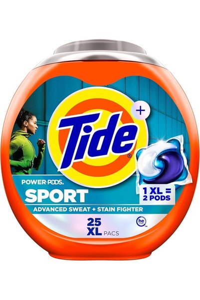 Tides كبسولات تايد باور للغسيل مع فيبريز سبورت، 63 قطعة، منظفات غسيل مع فيبريز