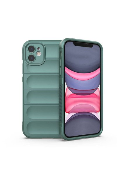 Techaks iPhone 11 Case with Camera Protection, Flexible Silicone Finger Strip