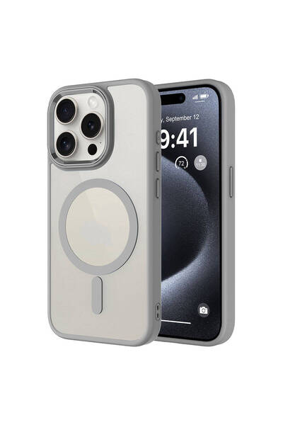 Techaks iPhone 15 Pro Max Case Magsafe Transparent Back Face Camera Raised Si...