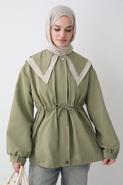 InStyle Trench kaki căptușit cu guler dublu