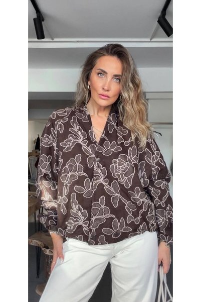 EGZOTİK ASORTİK Çiçek Desenli Oversize Bomber Ceket