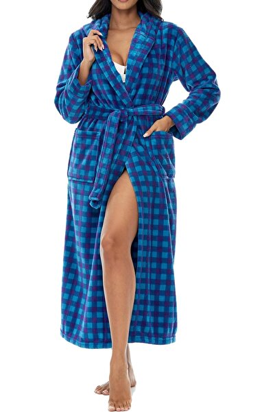 Alexander Castle Alexander Del Rossa womens Robe, Long Plush Bathrobe With Ho...
