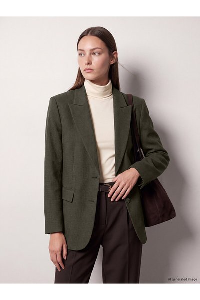 LC Waikiki I Checked Embroidered Women's Blazer Jacket from Freezen Store