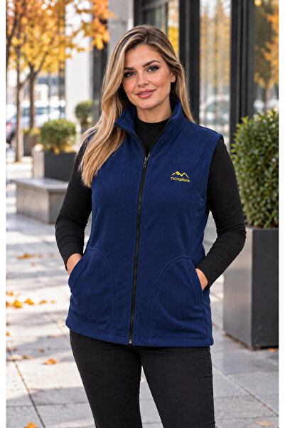 Volupta Women's warm navy blue fleece vest