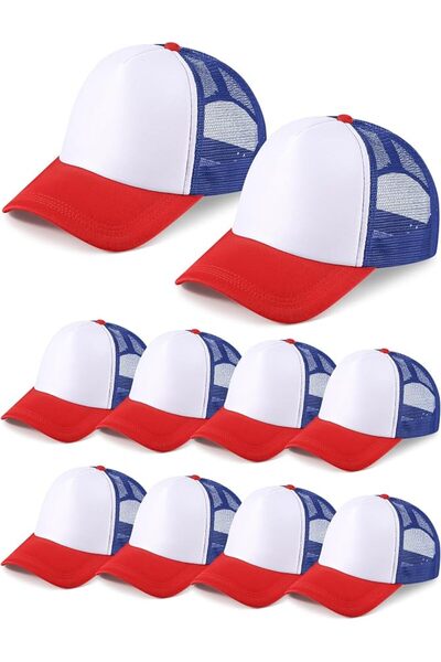 Tarpop 10 Pcs Sublimation Blank Trucker Hats Bulk Mesh Baseball Cap Polyester...