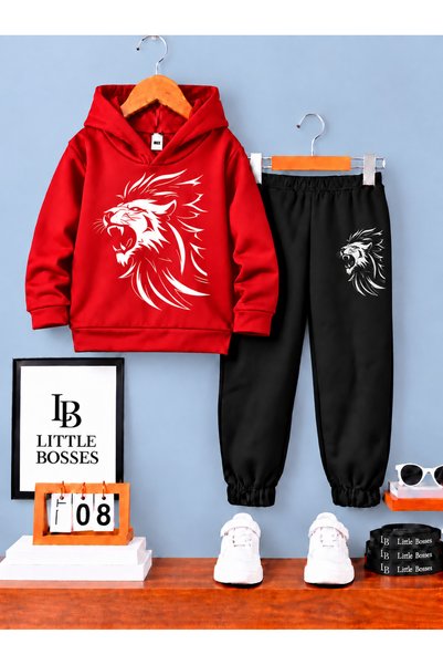 LB little bosses طقم رياضي شتوي للأطفال للجنسين (KİRAZZ)