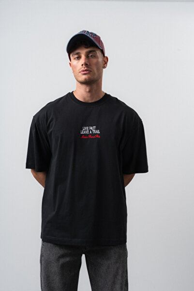 Respire Tricou Oversize Bărbați, Tricou Supradimensionat Streetwear cu Broder...