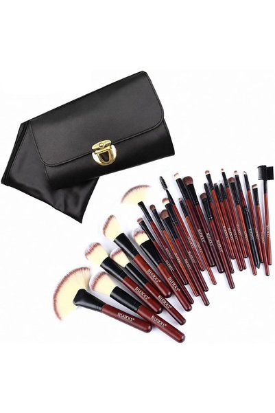 BLUEDOES 26-PCS Professional Makeup Brush Set with PU Leather Case, Premium S...