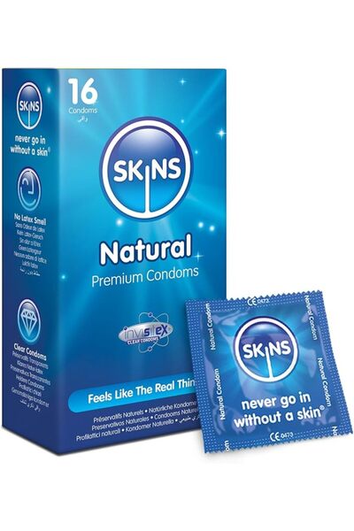 Skins واقي ذكري بنكهة العلكة عبوة من 4 قطع