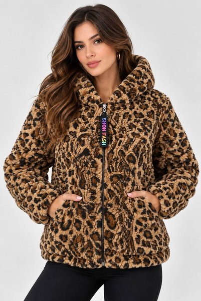 OK BLUME Kadın Kapşonlu Peluş Fermuarlı Sweat - Oversize Yumuşak Polar Hoodie...