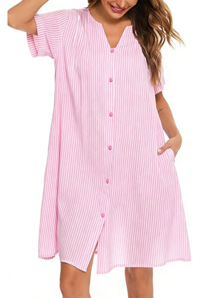 GENERAL YOZLY House Dress Women Cotton Duster Robe Short Sleeve Housecoat But...