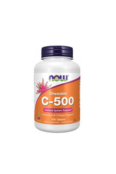Now Vitamina C-500 Masticabilă - Vitamina C, Cireșe - Fructe de pădure, 100 c...