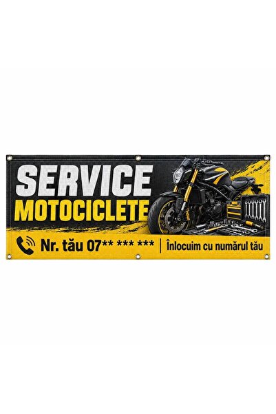 ShopPrint Mesh service motociclete cu numărul tău, 300x120 cm, mesh cu tiv și...