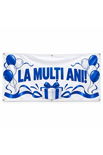 ShopPrint Banner la mulți ani! – model clasic, 150x75 cm, frontlit cu tiv și ...