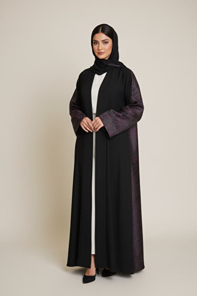 VELYNORA عبايه كلوش مطرزة من الخلف