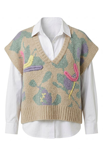 MAGARDE Premium Shirt Sweater Set - Beige