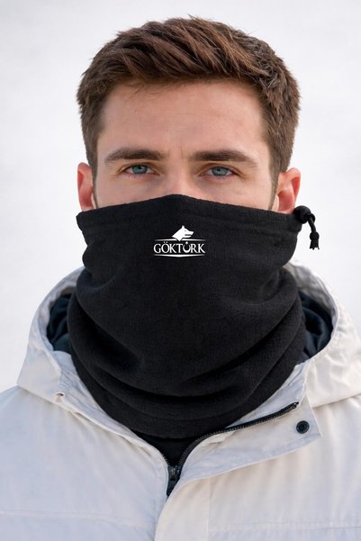 Fatbilbaskı Göktürk Siyah Polar Boyunluk Bere ftm170