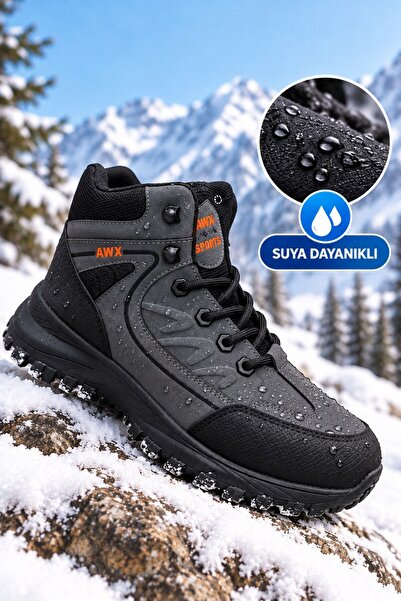 AlbiShoes Ghete de iarnă pentru băieți, cu fermoar, rezistente la apă și la f...