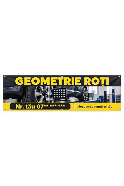 ShopPrint Banner geometrie roți cu numărul tău, 225x75 cm, frontlit cu tiv și...