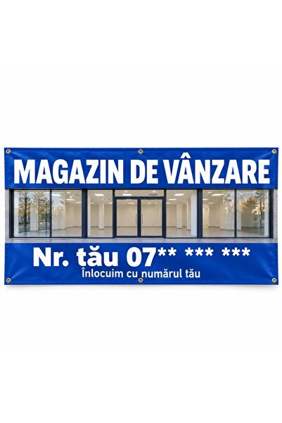 ShopPrint Banner magazin de vânzare cu numărul tău, 100x50 cm, frontlit cu ti...
