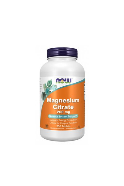 Now Citrat de Magneziu 200 mg - Magneziu, 250 comprimate