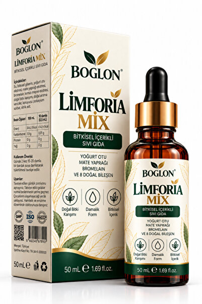 boglon Limforia Lnph Mix Bitkisel Damla & Yoğurt Otu, Bromelain ve Mate Yapra...