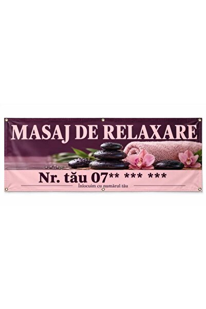 ShopPrint Banner masaj de relaxare cu numărul tău, 300x120 cm, frontlit cu ti...