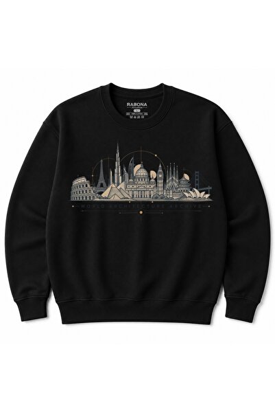Rabona Fashion World Architecture Archive Global Landmarks Graphic Sweatshirt