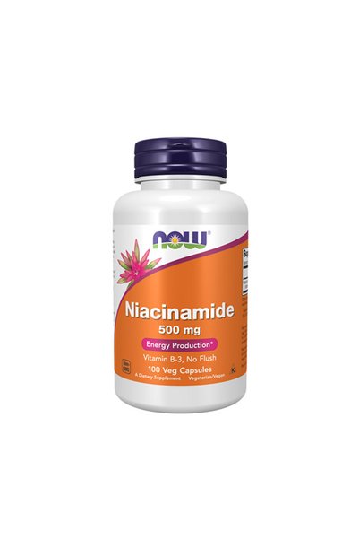 Now Niacinamidă Vitamina B-3 500 mg - Vitamina B3, 100 capsule